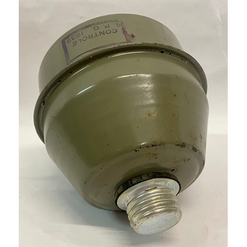 375 - Belgian Military Issue WW2 Type L.702 Gas Mask Respirator in Cylinder Tin Cannister 31cm Height