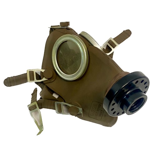 375 - Belgian Military Issue WW2 Type L.702 Gas Mask Respirator in Cylinder Tin Cannister 31cm Height