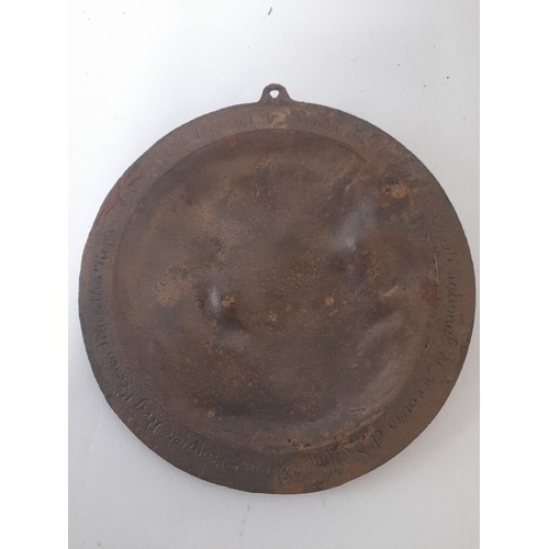 345 - Bronze Relief Plaque of Albert 1 1915, 15.3cm diameter