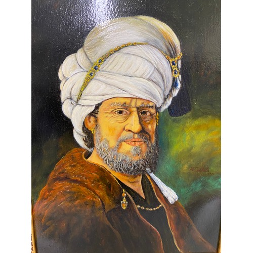 386 - Oil on Canvas Painting of a ‘Man with Turban’ in Gilt Frame 65cm x 52cm