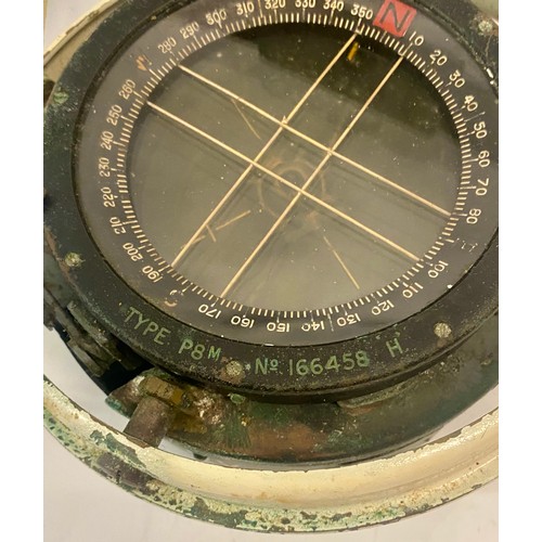 315 - Vintage Military WW2 Type P8 Spitfire Aircraft Compass. 16cm Diameter