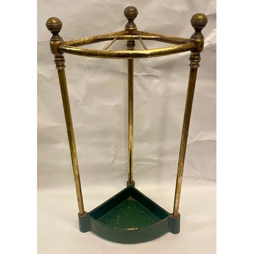 19 - Vintage Brass and Cast Iron Umbrella / Stick Stand 64cm Height