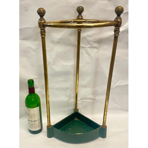 19 - Vintage Brass and Cast Iron Umbrella / Stick Stand 64cm Height