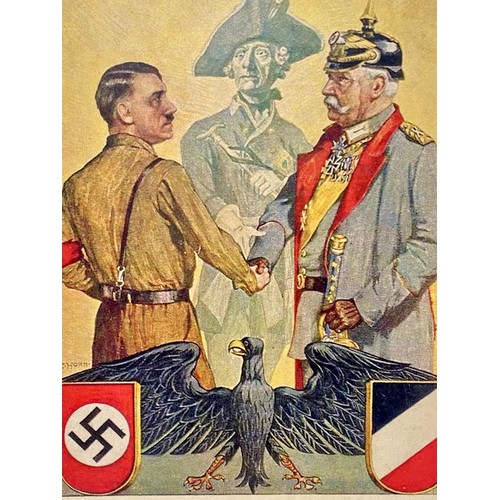 431 - German Military Card Propaganda Poster. Stamped to Back 42cm x 29.5cm