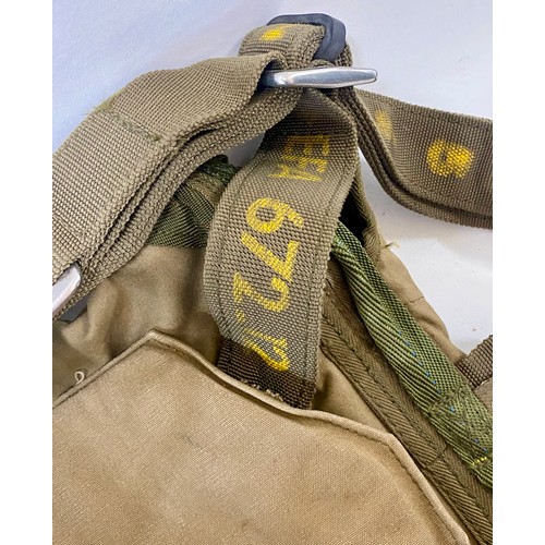 350 - Vintage Heavy Duty Aerazur EFA Military Parachute Backpack. Roughly 62cm x 52cm