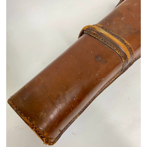 358 - Vintage CHC 'Leg of Mutton' Leather Gun Case 79cm x 19cm x 8cm