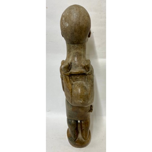 412 - Heavy Vintage Stone / Resin Tribal Hunter Figurine 44cm Height