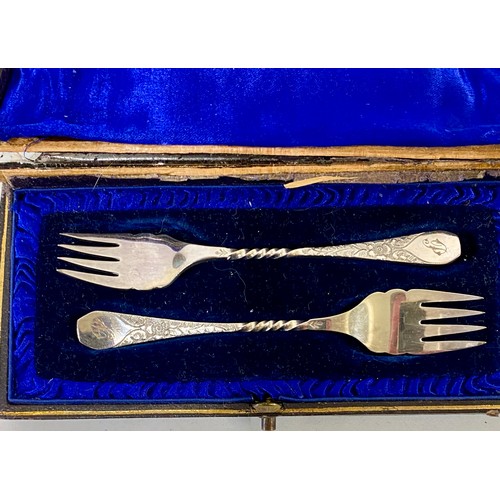 416 - Three Cased Vintage Silver Plate Cutlery Collections to Include Engraved Spoons, Tea Items and Decor... 