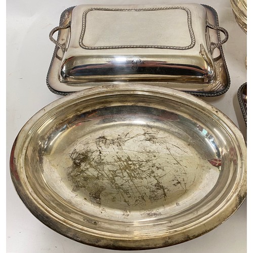 417 - A Quantity of Large Silver Plate Items to Include Serving Trays, Cake Slice, Pierced Table Centre Pi... 