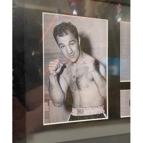 419 - Framed Photographic Rocky Marciano Signed Boxing Memorabilia  33cm x 24cm