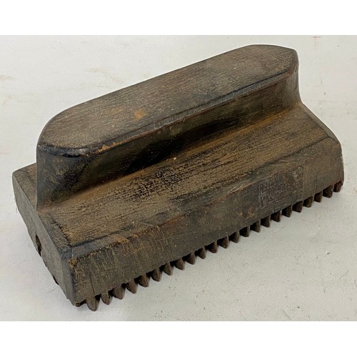 422 - A Vintage Carved Wood Military? Stamp Block 17cm x 9cm x 8cm