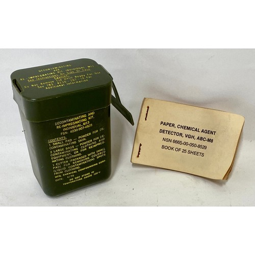 425 - Vintage Military Medical Canvas Bag and Contents to Include Paper Chemical Agent Detector Papers and... 