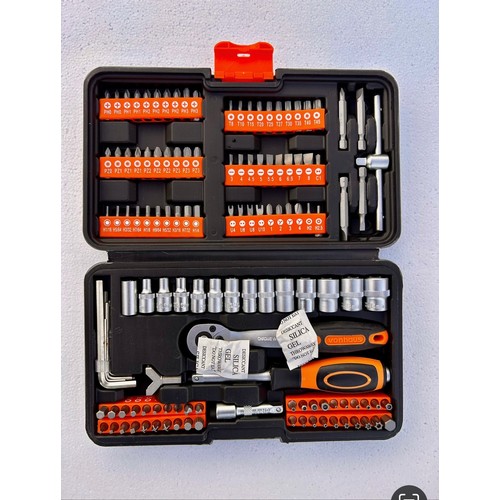 465 - Brand new 130 piece socket and bit tool set.