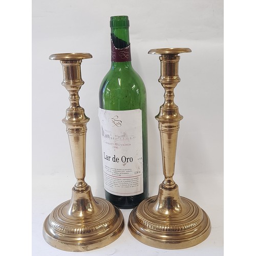 479 - Pair Brass Candlesticks, 26cm high