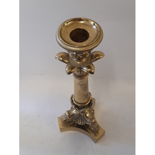 483 - Vintage Brass Candlestick 28cm high