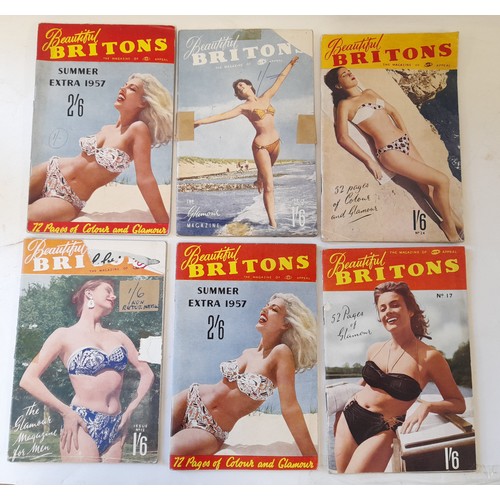 486 - 6 Vintage copies of Beautiful Britons magazine dated 1956 and 1957