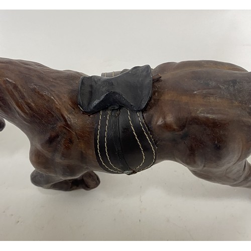 447 - Vintage Leather / Leather Wrapped Horse Figure 35cm x 20cm