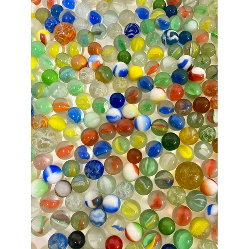 360 - A Quantity of Coloured Glass Marbles to Include Cat’s Eyes Design Examples Etc.