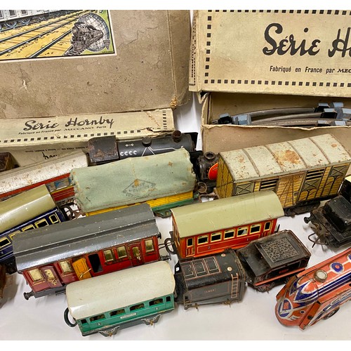 367 - Large Quantity of Assorted Model Tin Train Models and Accesories to Include Boxed French Meccano, Co... 