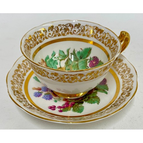 369 - Vintage Ashley 22 Kt Gold Embossed Fine Bone China Ceramic Ware Part Tea Set to Include Teacups and ... 