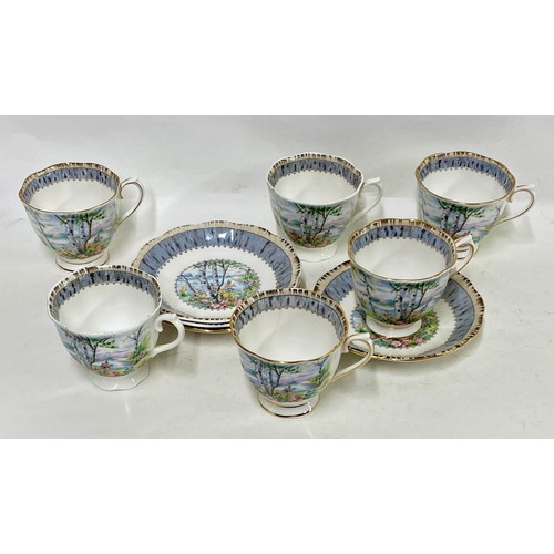 371 - Vintage Royal Albert Fine Bone China 'Silver Birch' Ceramic Ware Small Part Tea Set to Include Teacu... 