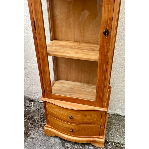 513 - Mexican Pine Glazed Display Unit With Shelves. 66 x 39 x 180 cms