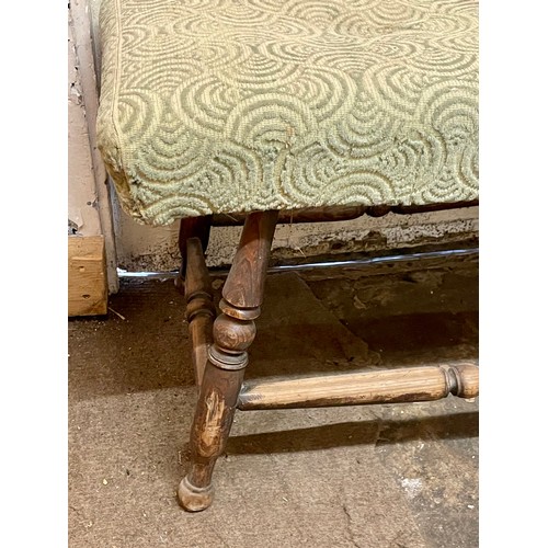 518 - Antique Upholstered Seat / Stool. 76 x 45 x 48 cms