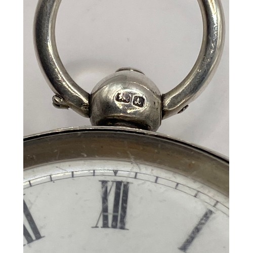 271 - Vintage Hallmarked Silver Pocket Watch. 5.5cm Diameter. Weight 4.662 Oz