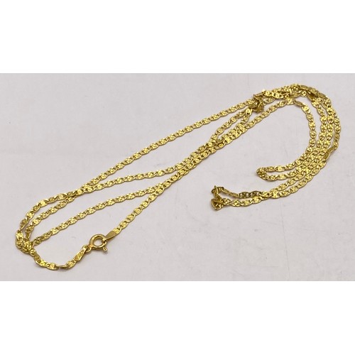 273 - Two Gold Plated Sterling Silver Chain Necklaces. Weight 0.266 Oz