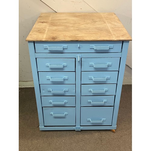 24 - Industrial Drawers With Wood Top. 66 x 66 x 825 cms