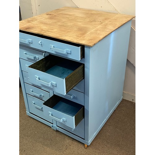 24 - Industrial Drawers With Wood Top. 66 x 66 x 825 cms