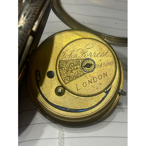 258 - Beautifully Intricate Engraved Antique  Hallmarked John Forrest Silver Pocket Watch. Full Weight 168... 