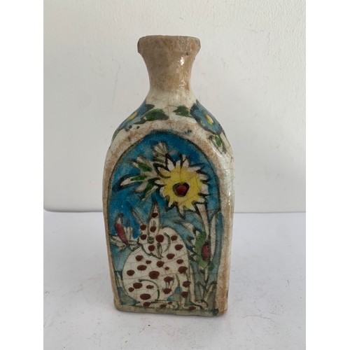 104 - Vintage Floral And Pictoral Persian Qajar Pottery Tea Flask
8.5 x 8.5 x 18 cms h