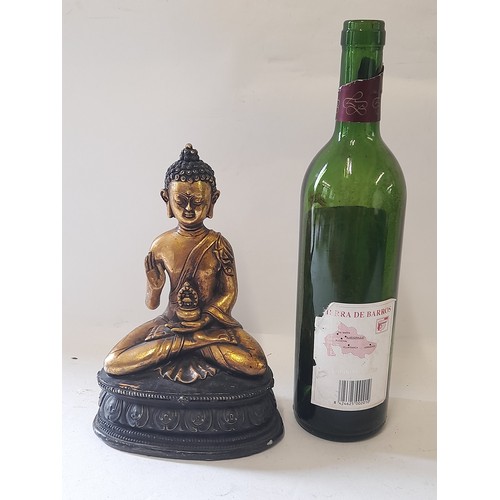 303 - Gilt Composite Seated Buddha, 23cm high