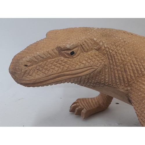 307 - Carved Wood Lizard, 15cm high x 51cm long