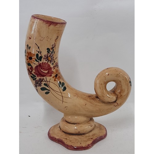 325 - Continental Ceramic hand painted vase, 26cm high