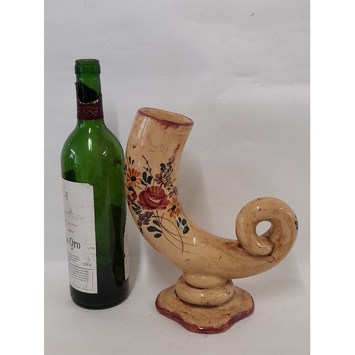 325 - Continental Ceramic hand painted vase, 26cm high