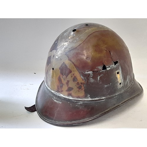 327 - Antique French Fire Brigade  Brass  Helmet Shell