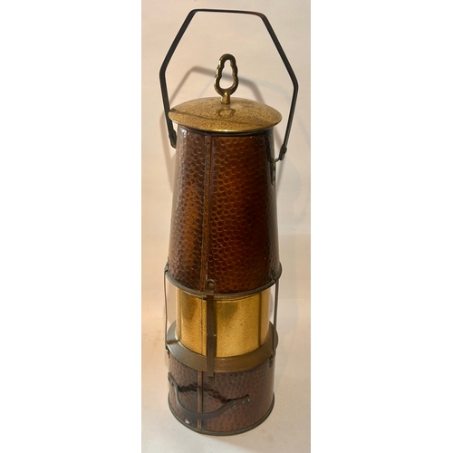 405 - Large Novelty Cooper Advertising Miners Lamp . 65cm x 20cm