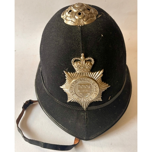 416 - British Transport Police Helmet With Badge And Chin Strap.