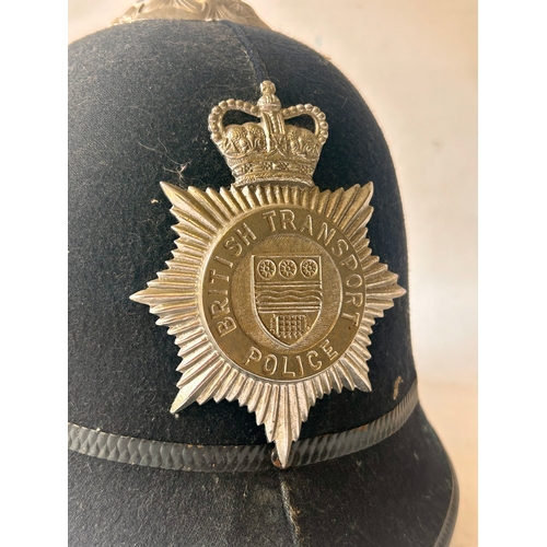 416 - British Transport Police Helmet With Badge And Chin Strap.