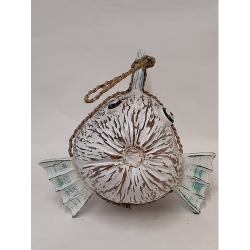 374 - Decorative Coconut fish 25cm high x 27cm long