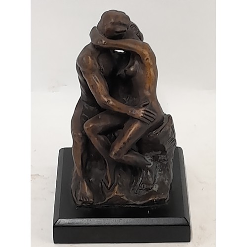 389 - Bronzed Figure of 'The Kiss', 14cm high