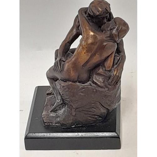 389 - Bronzed Figure of 'The Kiss', 14cm high