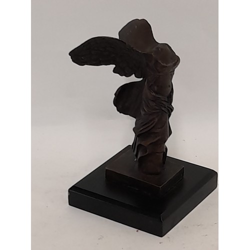 398 - Bronzed Winged Victory of Samothrace, 15cm high