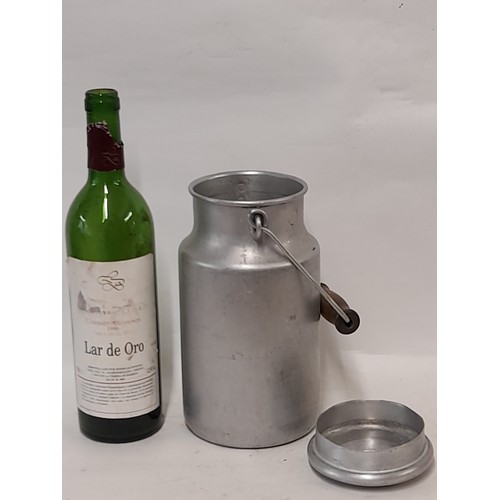 400 - Alloy Milk Churn with lid and swing handle, 24cm high