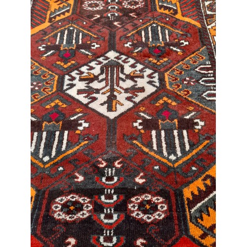 85 - Brown, Orange, Red Hand Knotted Rug, 200cm x 135cm