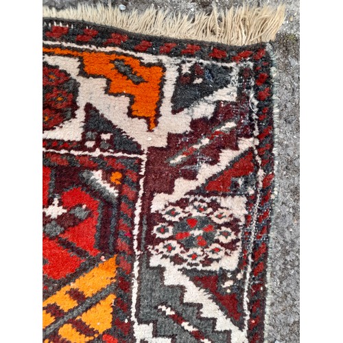 85 - Brown, Orange, Red Hand Knotted Rug, 200cm x 135cm