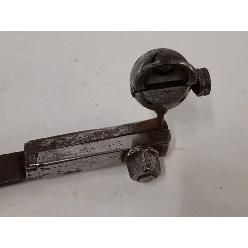 437 - Vintage wood and Metal Jewellers Vice, 39cm long