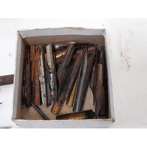 446 - Collection of pen and Pencils to include Silver pencil holder and a box containing Nibs